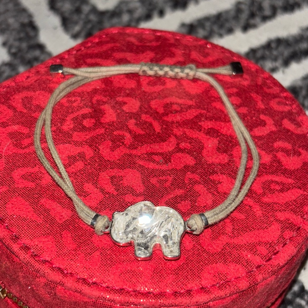Swarovski Silver & Gray Adjustable Elephant Bracelet.